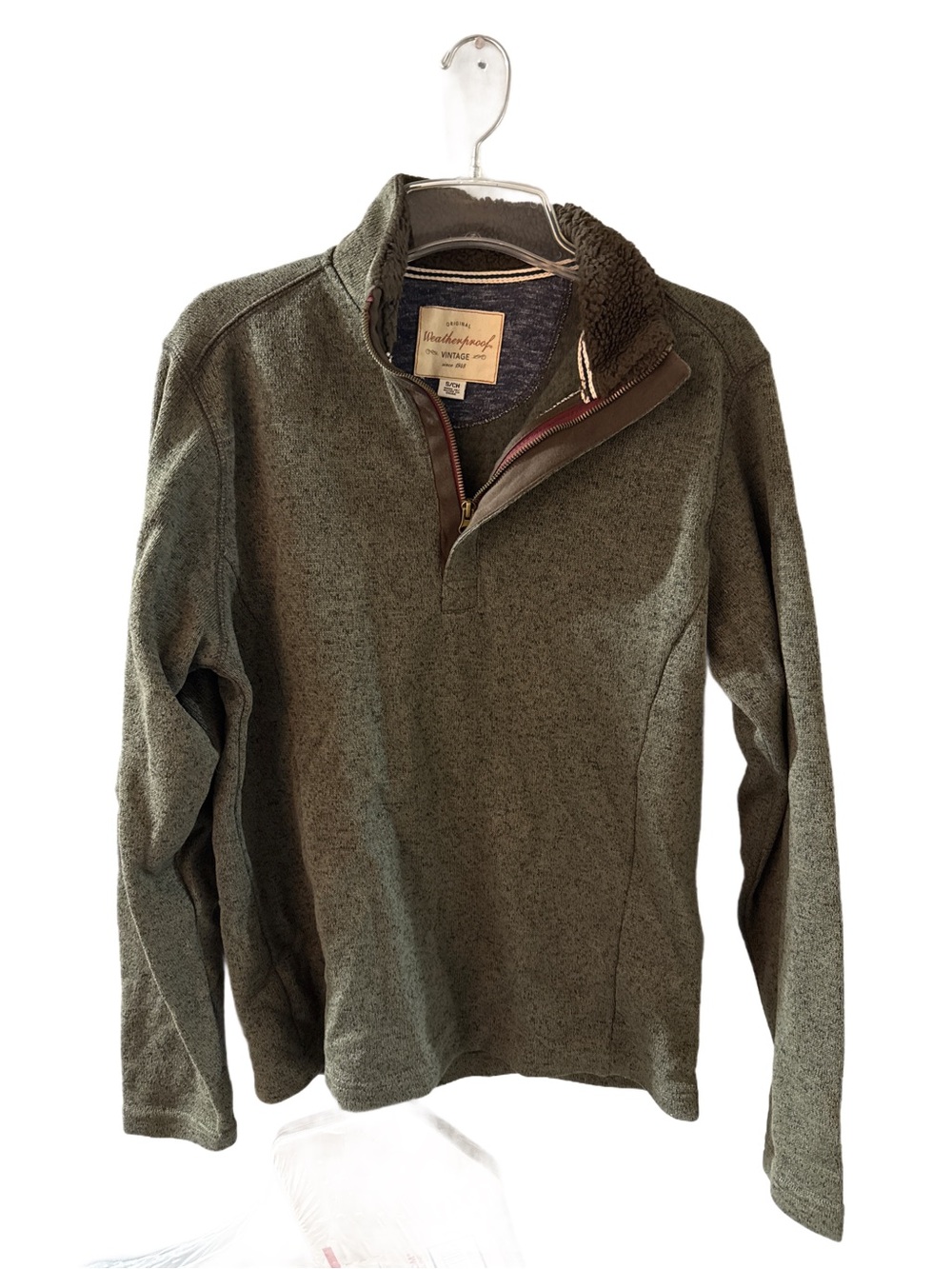 Weatherproof Vintage Olive Green Quarter-Zip Fleece Pullover